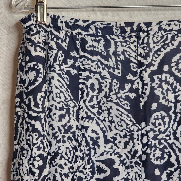 Chico's Navy White Lined Zip Back Sequin Design Hem Midi Skirt Chico Sz 3 US XL - Picture 12 of 16